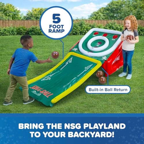NSG Playland Inflatable Outdoor Toys, Backyard Party Carnival Game for Kids & Family, Basketball Hoop, Arcade Toss Game