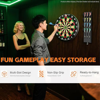Genérico Wooden Darts Wall Mount | Entertainment Accessories with 12 Holes for Parties | Darts Base - for Home Game Room Bar Office Pubs Clubs Tournaments Competitions