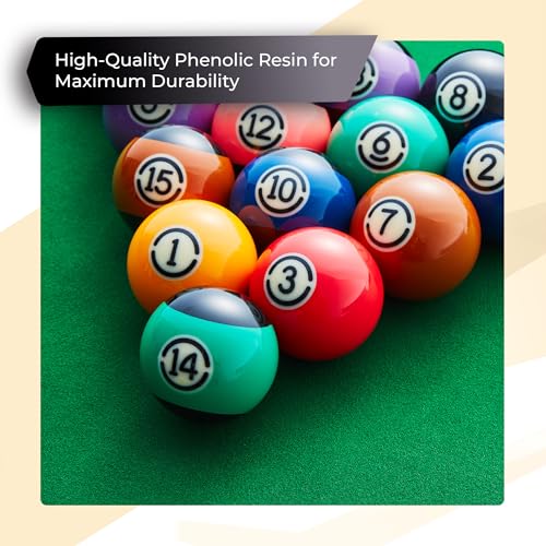 Cue-King Pool Balls Black Edition, Billiard Balls, Grade AA+ 2-1/4" Regulation Size Set with Pro Dotted Cue Ball, Pool Table Balls, Billiard Balls Set, Pool Ball Set, Bolas De Billar