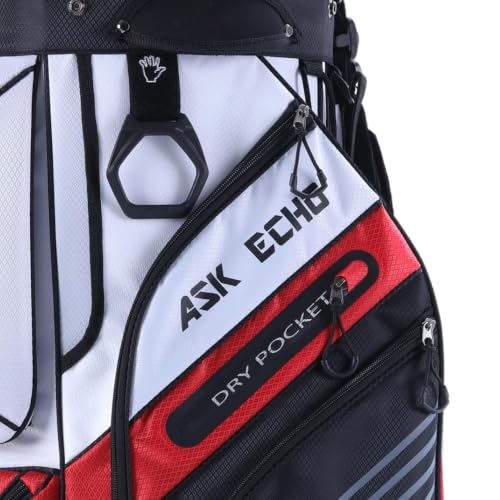 ASK ECHO T-Lock Golf Cart Bag, Quiet 14-Way Full-Length Divider - color: White
