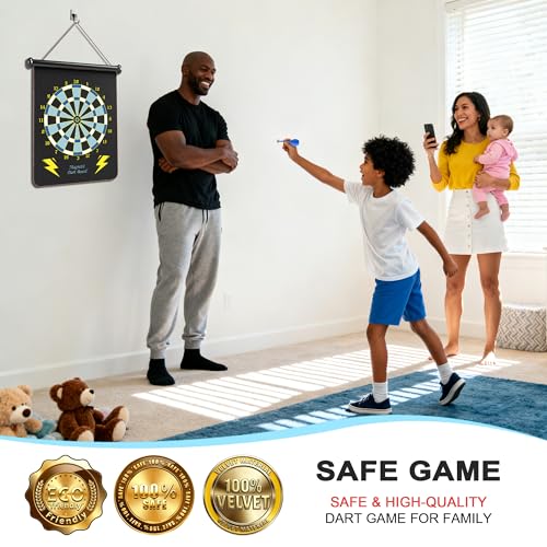 Gifts for 6 7 8 9 10 11 12 13 14 15 16 Years Old Girl Boys, Outdoor Games Activities Toys for Kids 8-12, Magnetic Dart Board, Teen Gift Ideas for Christmas, Birthday - style: Blue