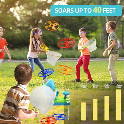 WATUDOU 24 PCS Flying Disc Launcher Outdoor Indoor Game Toys Gifts for 3 4 5 6 Year Old Kids, Outdoor Outside Game Toys for Kids Boys Ages 3-5 4-8, Ideal 3 4 5 6 Year Old Boys Birthday Gifts - style: 29 PCS