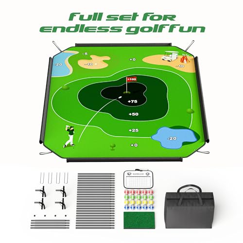 72" x 58" Battle Golf Chipping Game - 2-in-1 Sticky Golf Game Set, Large Chipping Mat with 20 Sticky Balls for Chipping Practice - Fun Family Party Game for Indoor and Outdoor Use - size: 72" x 58" Standard Set