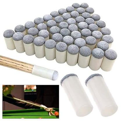 50 Pcs 13 mm Billiard Pool Cue Tips Slip-on Cue Tips Replacements, Cue Tips for Pool Stick, Pool Stick Tips Replacement Kit