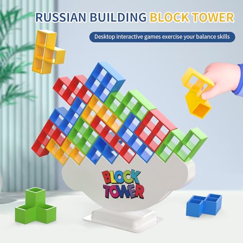 48 Pcs Large-Sized Balance Stacking Blocks Game - Perfect Toys for Kids & Family - Ideal for Family Fun and Stack Game Play