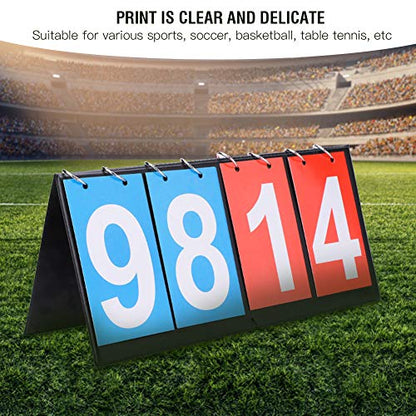 Portable Basketball Scoreboard, 4-Digit Flip Design, Tabletop Multi-Sport Score Counter, for Basketball, Table Tennis, and More