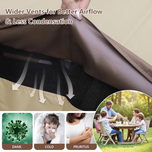 RICHIE Outdoor Patio Furniture Cover - Heavy Duty Waterproof 600D Tough Canvas Protector for Rectangular Table Cover, All-Season Dining Table and Chair Covers (88L x 58W x 28H Inch) - size: Rectangular-88"(L)x58"(W)