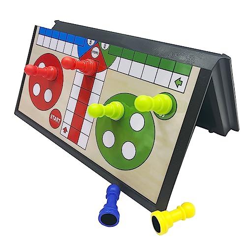 KIDAMI Mini Magnetic Ludo Travel Board Game Set, Folding Design and Light-Weight, Gift for Kids Toddlers (7.64 × 7.64 inches) - color: Ludo