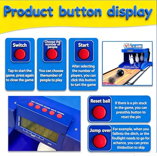 Electronic Bowling Alley Game for Home, 3.5m Indoor Bowling Game with LED Scoreboard, Auto Reset, Lighting and Sound Effects, Bowling