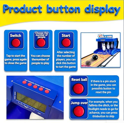 Electronic Bowling Alley Game for Home, 3.5m Indoor Bowling Game with LED Scoreboard, Auto Reset, Lighting and Sound Effects, Bowling