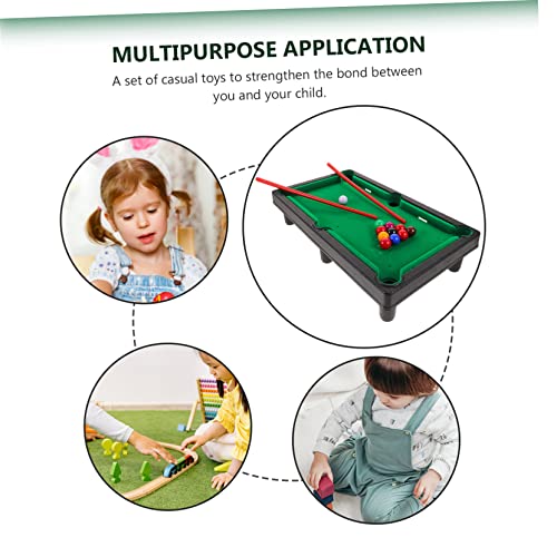1set Mini Pool Table Toy Desktop Billiards Game for Home Office Includes Pool Cues and Rack Fun Miniature Tabletop Activity for All Ages
