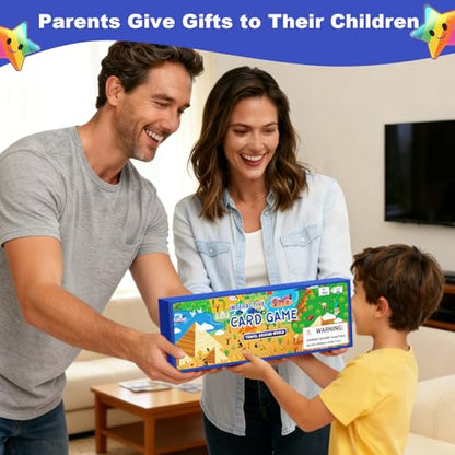 Card Board Game for Kids, Adult Card Games for Families, Interactive Double Sided Board 290 Cards 2+ Players Fun Cards for Game Night Party Travel Games for Kids Ages 6+