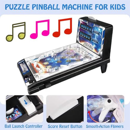 Desktop Pinball Machine Toy, Mini Electronic Ball Shooting Game with Lights and Scoreboard, Nostalgic Arcade Machine for Office and Home, Pinball Game Favor