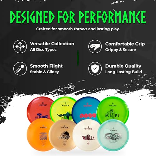 Viking Discs Competition Disc Golf Set - 8 Disc Golf Discs for Any Distance, PDGA Approved - Putter, Mid-Range, Fairway Driver, Distance Driver - Disc Set for Beginners and Professionals