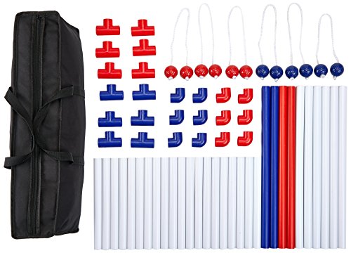 Amazon Basics Portable Ladder Toss Outdoor Game Set with Carrying Case, Simple to Assemble, Red/Blue