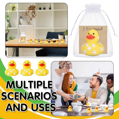 Amyhill 24 Sets Mini Baseball Rubber Ducks Gifts Sport Party Favors Tabletop Decoration for Coach Team Gifts Club Gift Player Team Events Decorations Birthday Party Supplies - style: Baseball