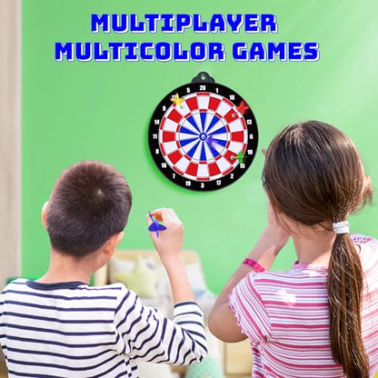 Magnetic Dart Board for Kids Indoor Outdoor Kids Games and Party Games, Christmas Birthday Gifts Toys for Boys Age 3-12 - style: Blue