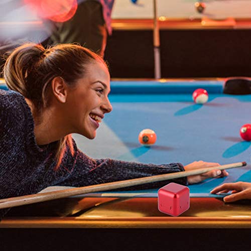 Pool Chalk Holder, Pool Cue Chalk Holder, Red Pool Chalk Cubes, Aluminum Chalk Holder Pool Billiards, Billiard Chalk Holder with Removable Magnetic Cue Stick Chalk Cap (Red)