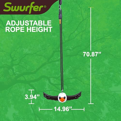 Swurfer Ninja Twister Swing Spins Set - 360° Twist Spin Toy, Swing Sets Accessories for Backyard, Kids Outdoor Play Toys, Slackline Attachment, Easy Install, Adjust Height, Durable,Up to 300lbs Eagle - style: Eagle