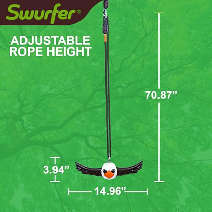 Swurfer Ninja Twister Swing Spins Set - 360° Twist Spin Toy, Swing Sets Accessories for Backyard, Kids Outdoor Play Toys, Slackline Attachment, Easy Install, Adjust Height, Durable,Up to 300lbs Eagle - style: Eagle