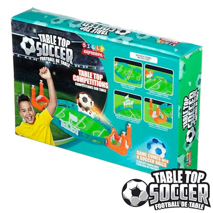 EXPRESSIONS Tabletop Soccer Game – Portable Mini Soccer Goal with 4 Balls Included | Desktop Hand Soccer Training Toy | Fun Desk Game for Office, Work & Travel | Great Gift for Kids & Adults - style: Soccer