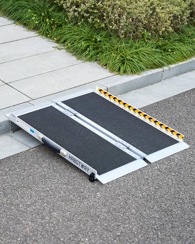 HABUTWAY 3ft Wheelchair Ramps for Home Steps, Portable Wheelchair Ramp Holds up to 800Lbs, Threshold Ramp with Non-Slip Resistant Surface, Ramps for Wheelchairs for Home, Stairs, Steps, Doorways - size: 3FT Using height 3-9"