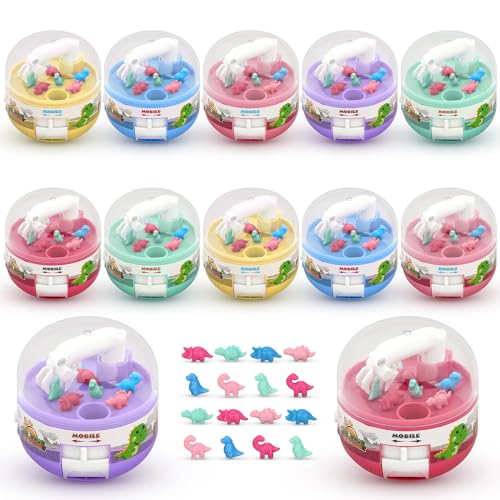 KatchOn, Mini Dinosaur Claw Machine - 12 PCS | Dinosaurs Toys, Easter Basket Stuffers for Kids, Dinosaur Toys for Kids 3-5 | Dino Party Favors for Boys & Girls, Carnival Prizes, Goodie Bag Stuffers