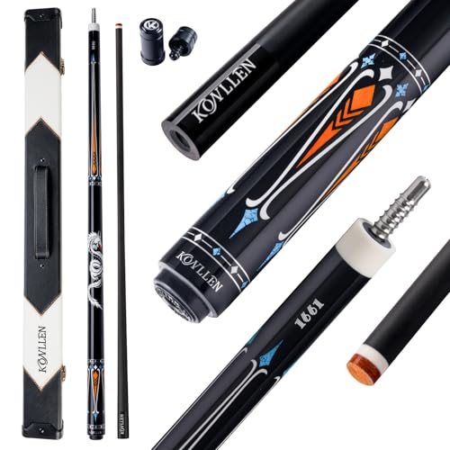KONLLEN Carbon Fiber Pool Cue 2.0, 58-inch Low Deflection Billiard Stick for Adults with 12.5mm Tip and Pro Taper - color: 014 AK-10YF 2.0-black
