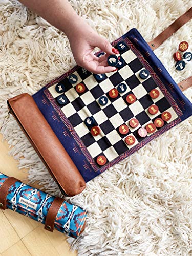 Chronicle Books Pendleton Chess & Checkers Set: Travel-Ready Roll-Up Game (Camping Games, Gift for Outdoor Enthusiasts)