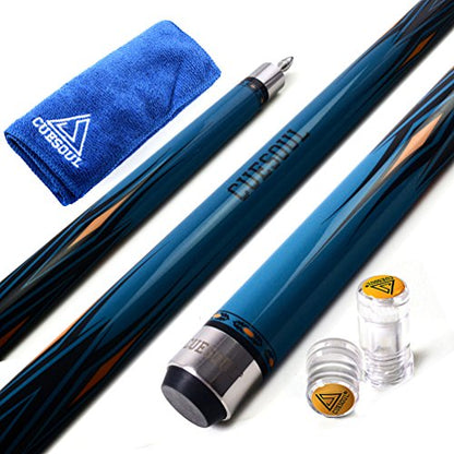 CUESOUL SOOCOO Series 58" 19oz Maple Pool Cue - color: Blue, size: 12.75mm