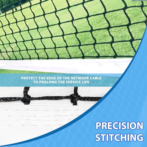 Tennis Net Outdoor Heavy Duty Professional Tennis Court Net Replacement Portable Tennis Net Nylon for Standard Tennis Courts [Includes 2 Fiberglass Dowels] - style: black&white