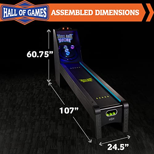 Hall of Games Roll & Score Multiple Styles Arcade Game Collection, Durable & Stylish Designs with Game Balls, Perfect for Family Game Rooms - style: Updated Version - 108"(Black & Blue)