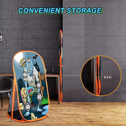 Quanquer Toy Foam Blasters Shooting Practice Target Compatible with Nerf Toy Blasters - Zombie Shooting Target Game with Net - Ideal Shooting Games Toy Gift for Boys Girls Indoor Outdoor Activity