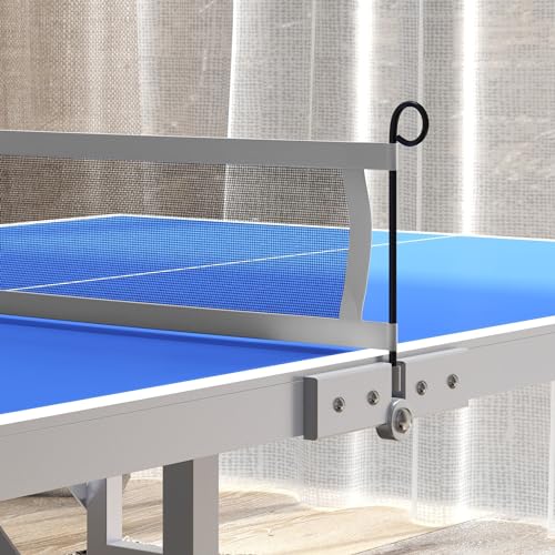 Mini Ping Pong Table Set for Outdoor and Indoor, Foldable Table TTable with Net, 2 Paddles, 3 Balls, Adjustable Feet, Easy Assembly, Blue
