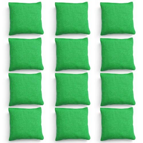 Mini Bean Bags for Tossing Games, Small Cornhole Bean Bags for Cornhole Game,Bean Bags for Tossing Kids, Family Fun,School,Cookouts,Carnivals - color: Green