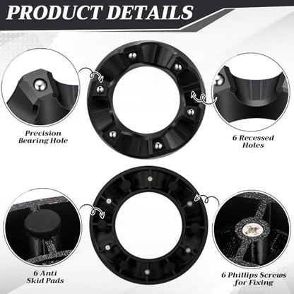 Yookeer Bowling Ball Spinner Stand, 360° Smooth Rotating Ball Cup Holder with Easy Multi-Angle Grip, Universal Bowling Accessories for Optimal Performance, Cleaning & Polishing - color: Black