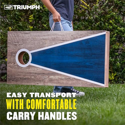 Triumph LED Keyhole 2x4 Cornhole Set – Regulation Light-Up Boards with Edge & Hole LEDs, 8 Weather-Resistant Toss Bags & Built-in Storage – Outdoor Lawn Game for Tailgates, BBQs & Backyard Fun