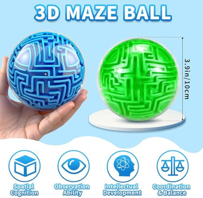 YongnKids Amaze 3D Memory Sequential Maze Ball Puzzle Toy Gifts for Kids Adults - Challenges Game Lover Tiny Balls Brain Teasers Game (Green) - color: Green