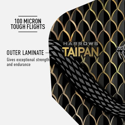 Harrows TAIPAN FLIGHTS | Set of 5 Premium Extra Strong Dart Flights (15 Flights) - color: Gold