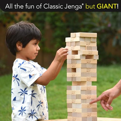 Jenga Giant Challenge, Stacking Game with Tournament Chart & Travel Bag, Party Game for Kids & Adults, Stacks to 3 Feet - style: Challenge
