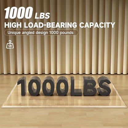 [Tempered Glass] 47“ x 40” Beveled Edge Glass Chair Mat with Polished Edge Clear Office Chair Mat, Glides Smoothly, Suitable for Carpet or Hardwood Floors - size: 47“x40”