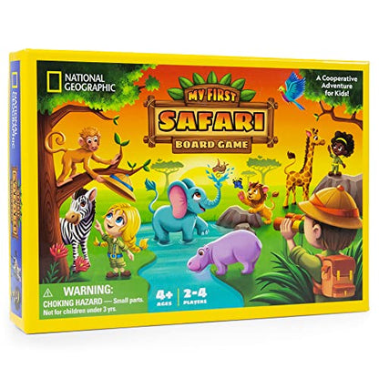 NATIONAL GEOGRAPHIC My First Safari Board Game for Kids 4-6 Animal Game for Adults, Cooperative Fun Perfect for Family Game Night, Board Games for Family Night - style: Safari Board Game