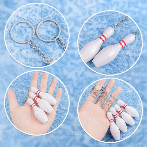 AUEAR, Bowling Pin Keychain Sport Keychain for Backpack DIY Craft Accesories - size: 12 Pack
