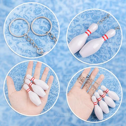AUEAR, Bowling Pin Keychain Sport Keychain for Backpack DIY Craft Accesories - size: 18 Pack