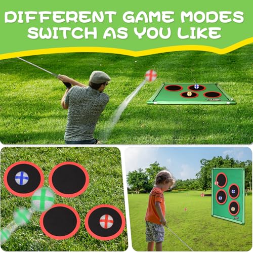 Golf Chipping Game for Outdoor Indoor: Backyard Golf Games for Adults & Golfers , Birthday Gifts for Men, Golf Set with 20 Sticky Balls, Putting Mat, Putter & Carry Bag, Golf Simulators for Home