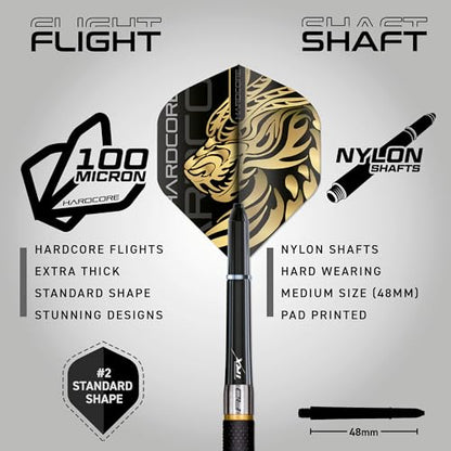 RED DRAGON Golden Eyes Professional Steel Tip Darts Set - 85% Tungsten Darts with Aluminum Shafts & Flights - Available in Weights from 22g to 32g - size: 32G