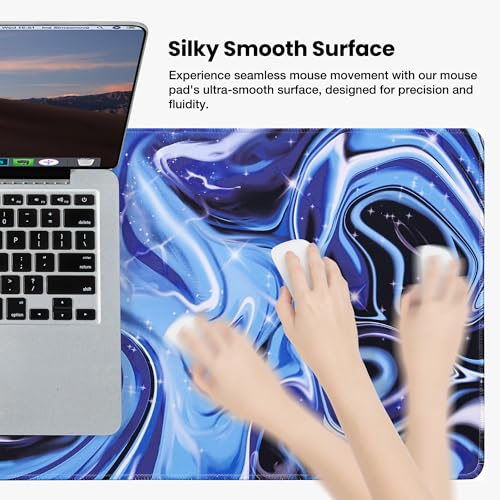ALOANES Waterproof Mouse Pad with Durable Stitched Edge, Gaming Keyboard, Non-Slip Rubber Base, Extended Desk pad for Gamer, Office& Home, Fluid Mousepad Large(27.6" x11.8"x0.12") - color: 03- Fluid, size: Large(27.6" x 11.8")