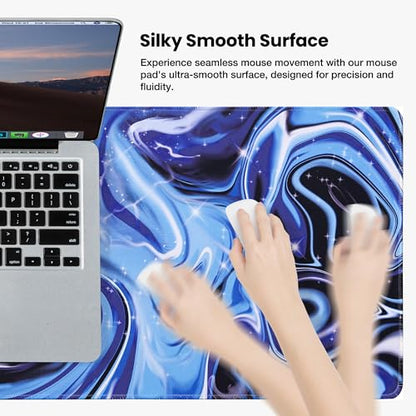 ALOANES Waterproof Mouse Pad with Durable Stitched Edge, Gaming Keyboard, Non-Slip Rubber Base, Extended Desk pad for Gamer, Office& Home, Fluid Mousepad Large(27.6" x11.8"x0.12") - color: 03- Fluid, size: Large(27.6" x 11.8")