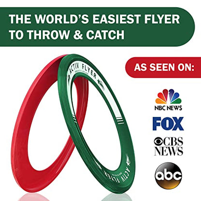 Activ Life Kid’s Flying Rings (2 Pack) They Fly Straight & Don’t Hurt, 80% Lighter Than Standard Rings - Replace Screen Time with Healthy Family Fun - Get Outside & Play - color: Christmas