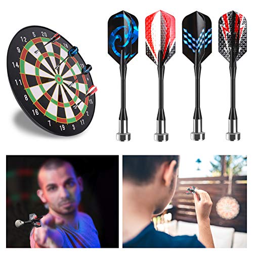 Accmor Magnetic Darts, 12pcs Replacement Magnet Darts Plastic Darts for Dartboard - color: Red Black Blue-Modern